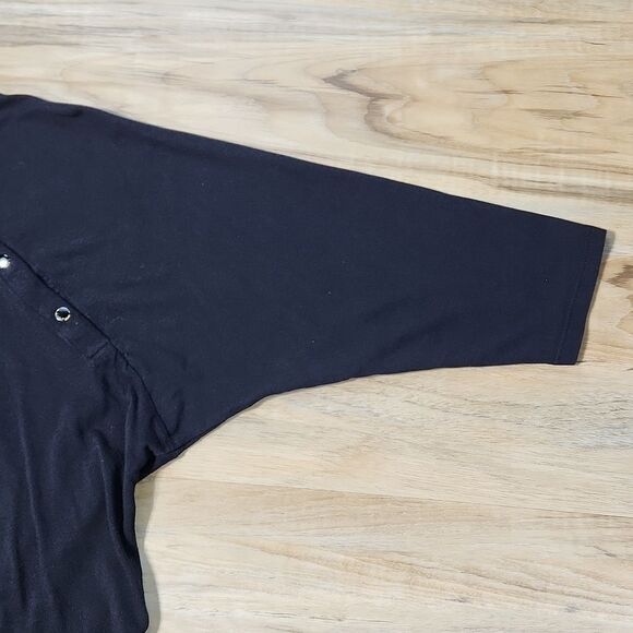 🐞Old Navy Black Snap Front Dolman Sleeve Top Maternity Small - Picture 6 of 11